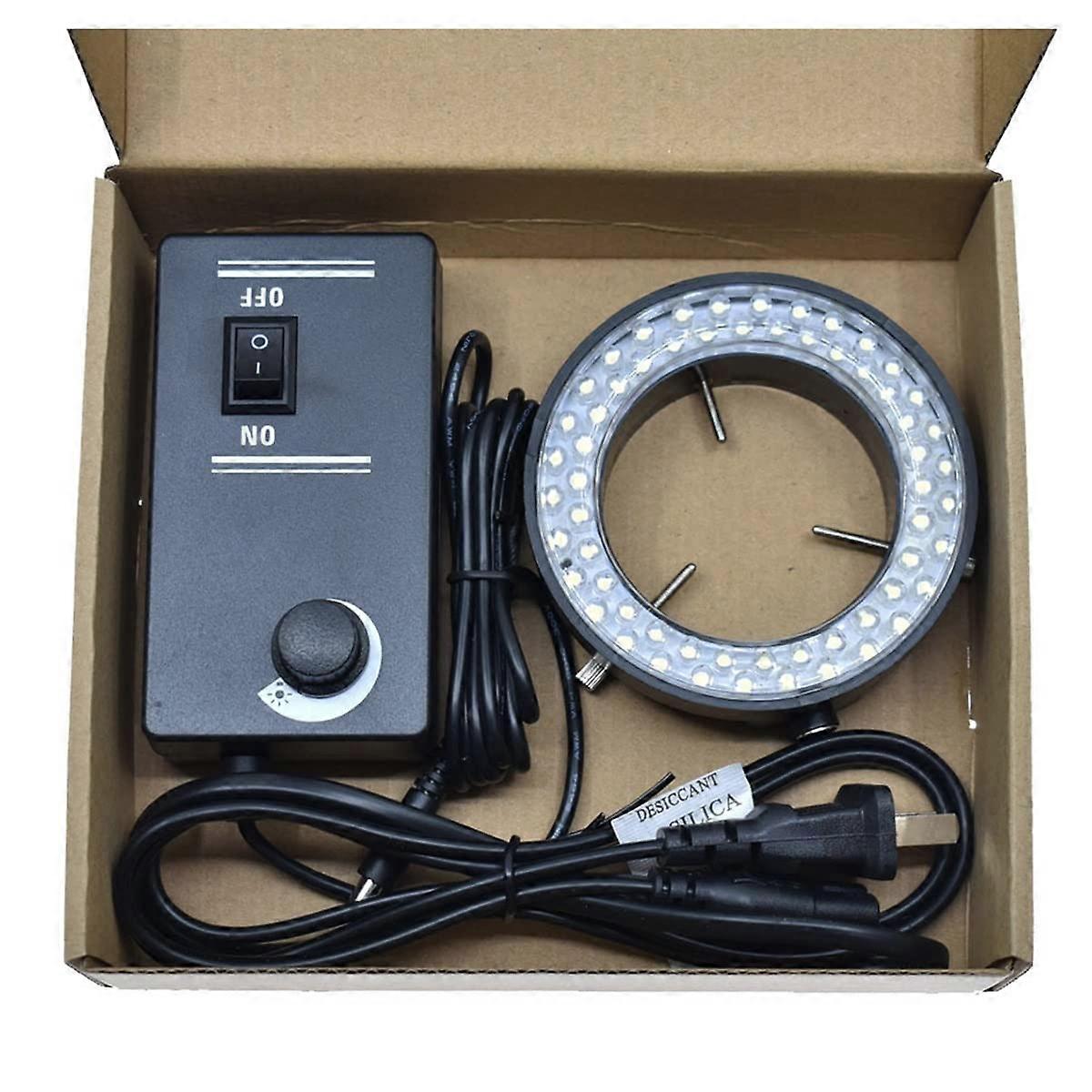 Adjustable 60 LED Ring Light for Stereo Microscope, Shadow Illuminator with Brightness Control