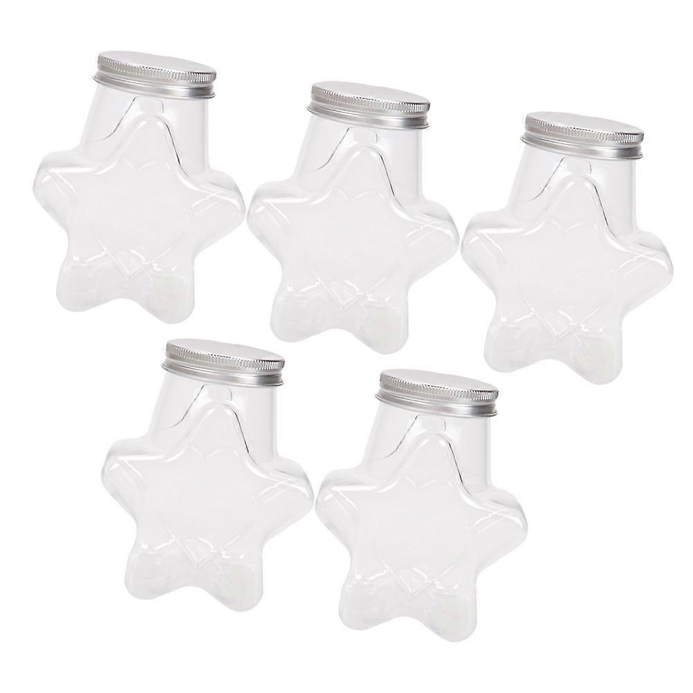 Milk Tea Cup Pentagram Shaped Drinking Cup for Beverage 5Pcs Plastic Clear