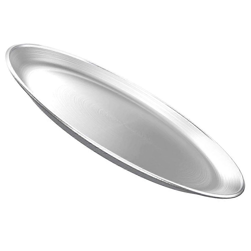 Silver Stainless Steel Pizza Pan for Dessert Appetizer Serving Plate