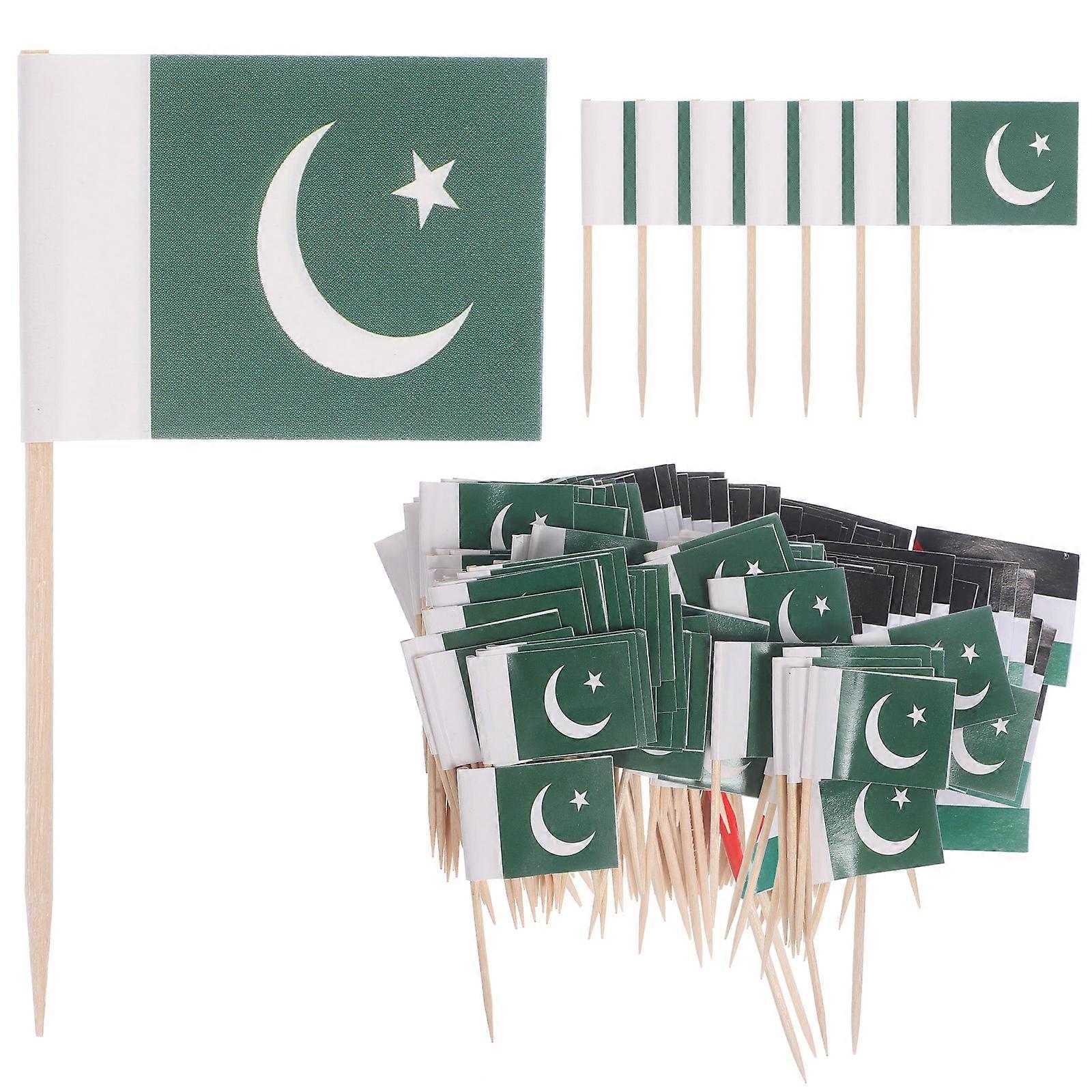 Pakistan Flag Toothpicks Decorative Picks for Party 100Pcs Assorted Colors