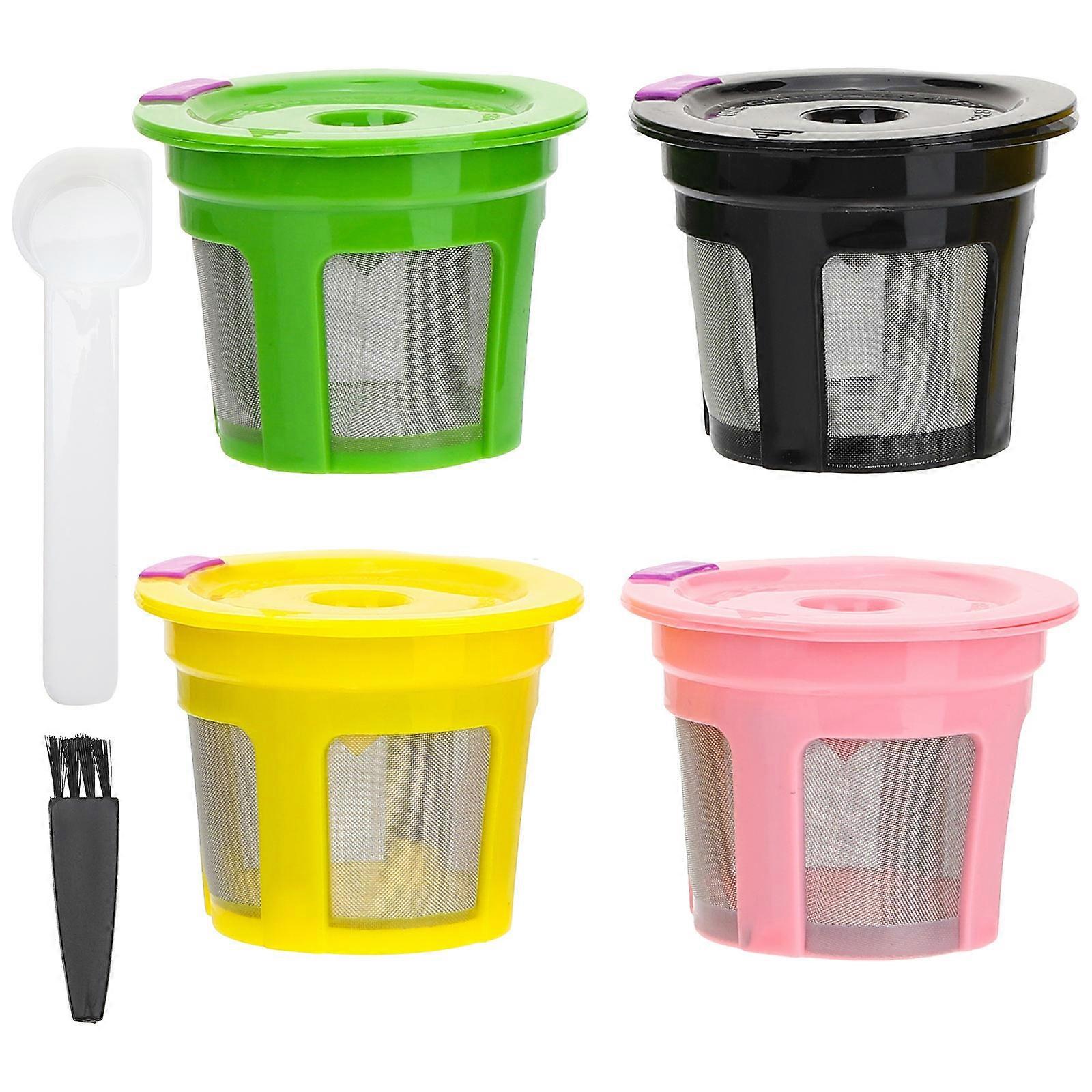 Espresso Maker Coffee Machine Filter Cups Reusable 4Pcs Plastic Material