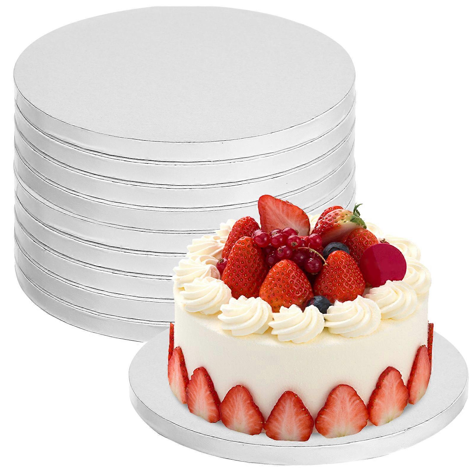 Egg Cake Board Round Cake Drum for Baking Use 10Pcs White Corrugated Paper