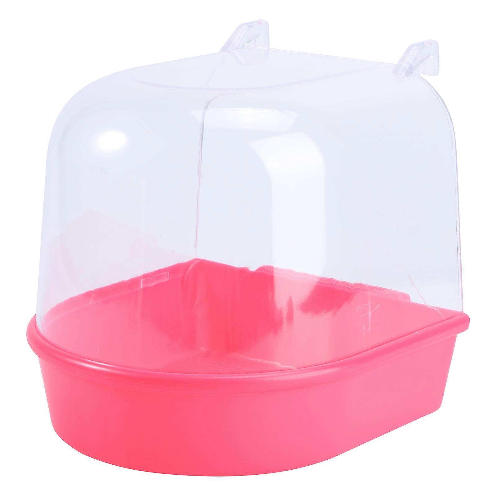Bird Bath for Cage Parakeet Covered Caged Bird Bath Red