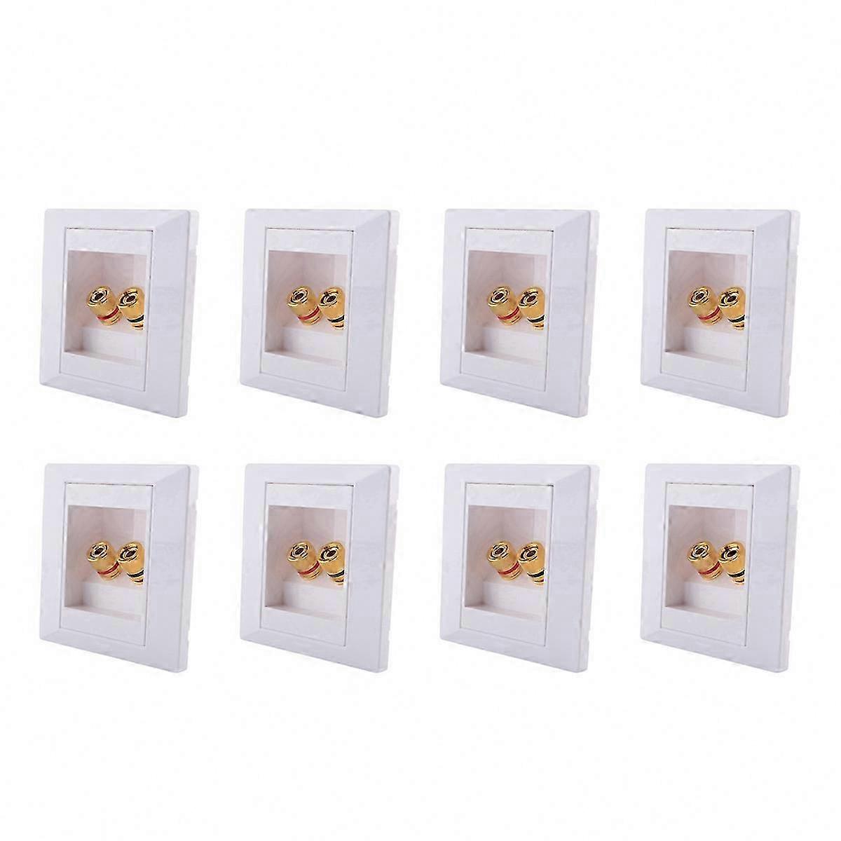 White Wall Socket with Dual Jack Speaker Port Connection
