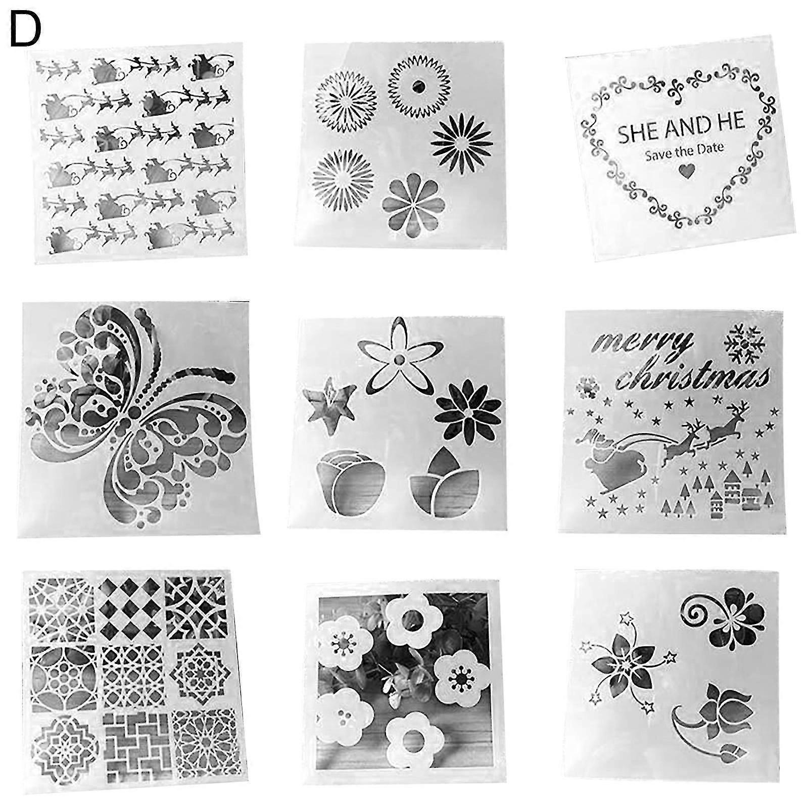 Flower Pattern PET Painting Stencil for Wall Art