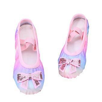Sapatilhas de balé para meninas e crianças pequenas, em lona macia, para meninos e meninas de 4 a 5 anos, multicoloridas.