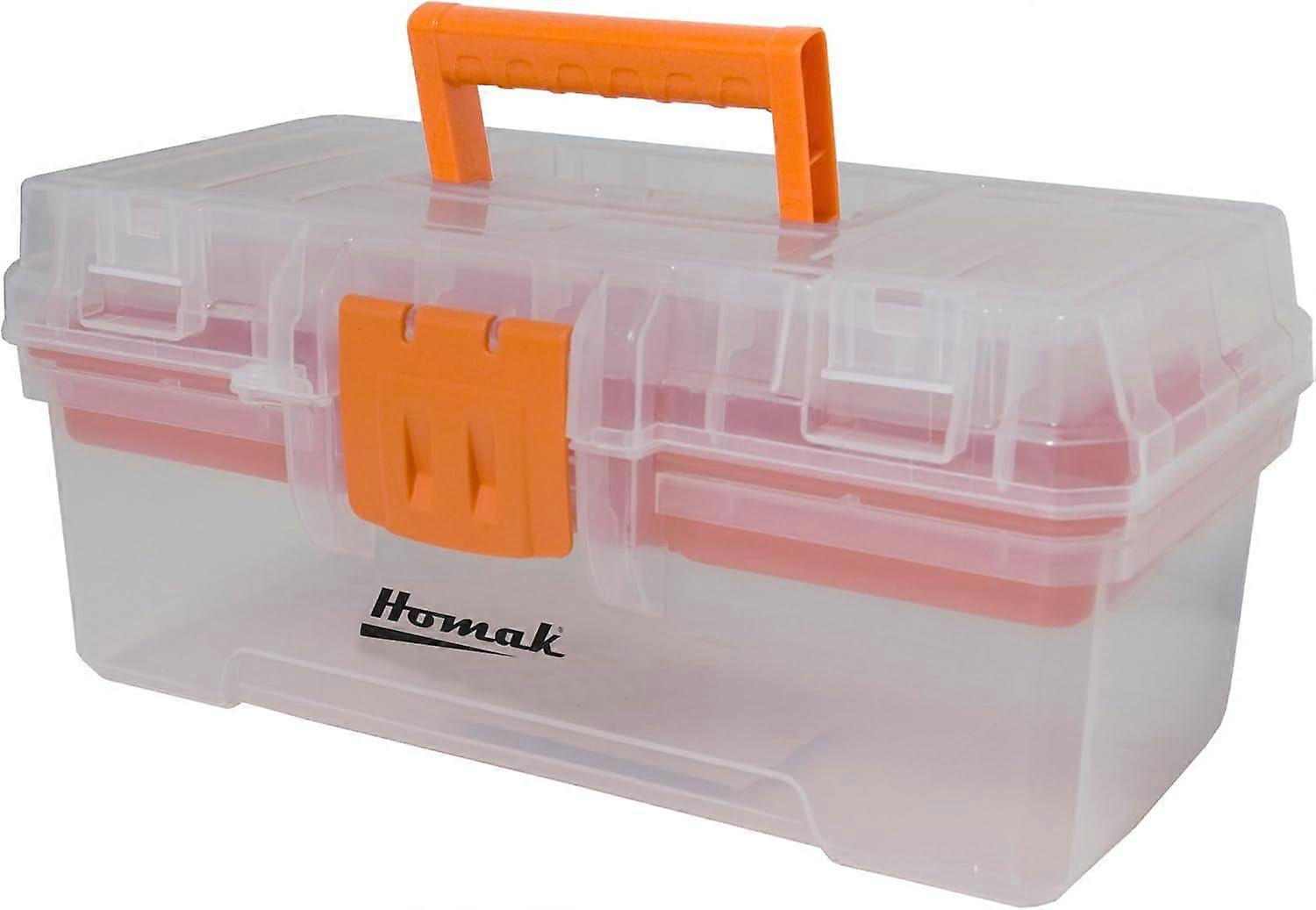 Plastic Transparent Toolbox with Tray, TP00112055