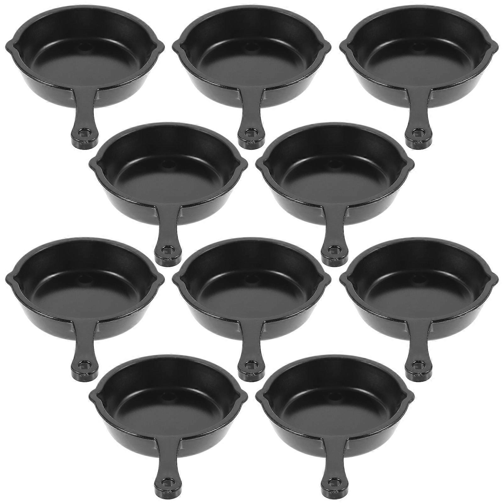 10Pcs Mini Frying Pans Simulation Cooking Pan Models Miniature Kitchen Gadgets
