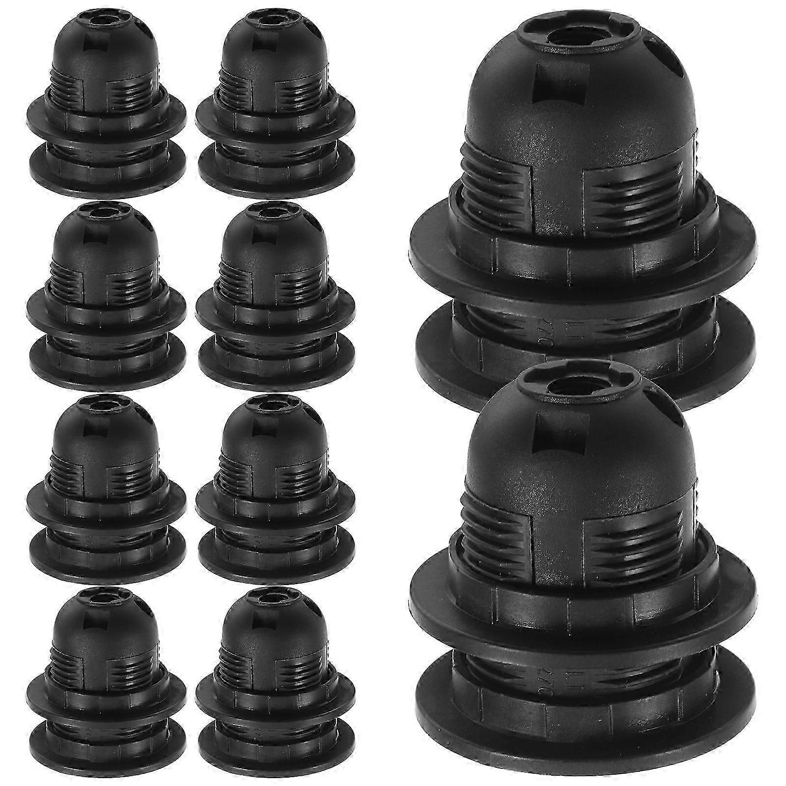 Large Design E27 Light Socket For Study Environment And Chandelier Black 10Pcs Durable Materials