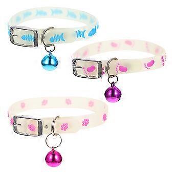 3Pcs Puppy Silicone Collar Decorative Dog Collar Fluorescent Cat Ornament
