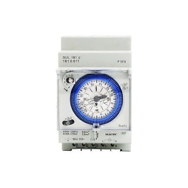 Clock, buzzer and timer for electrical panel, Analog timer with synchronous motor and daily program, timer, 12VAC/DC [MI]