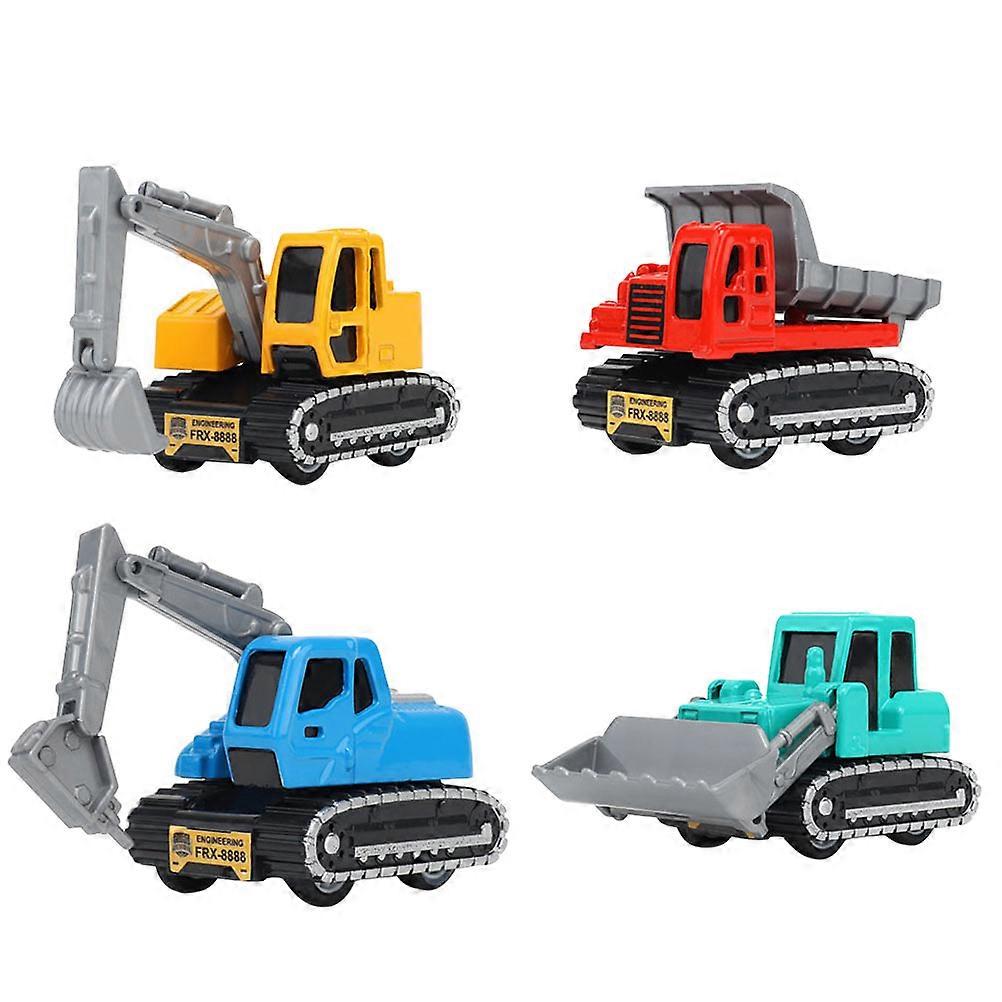 4st Legering Engineering Bilmodell Pull-Back Fordon Leksak Simulering Bil Leksaker
