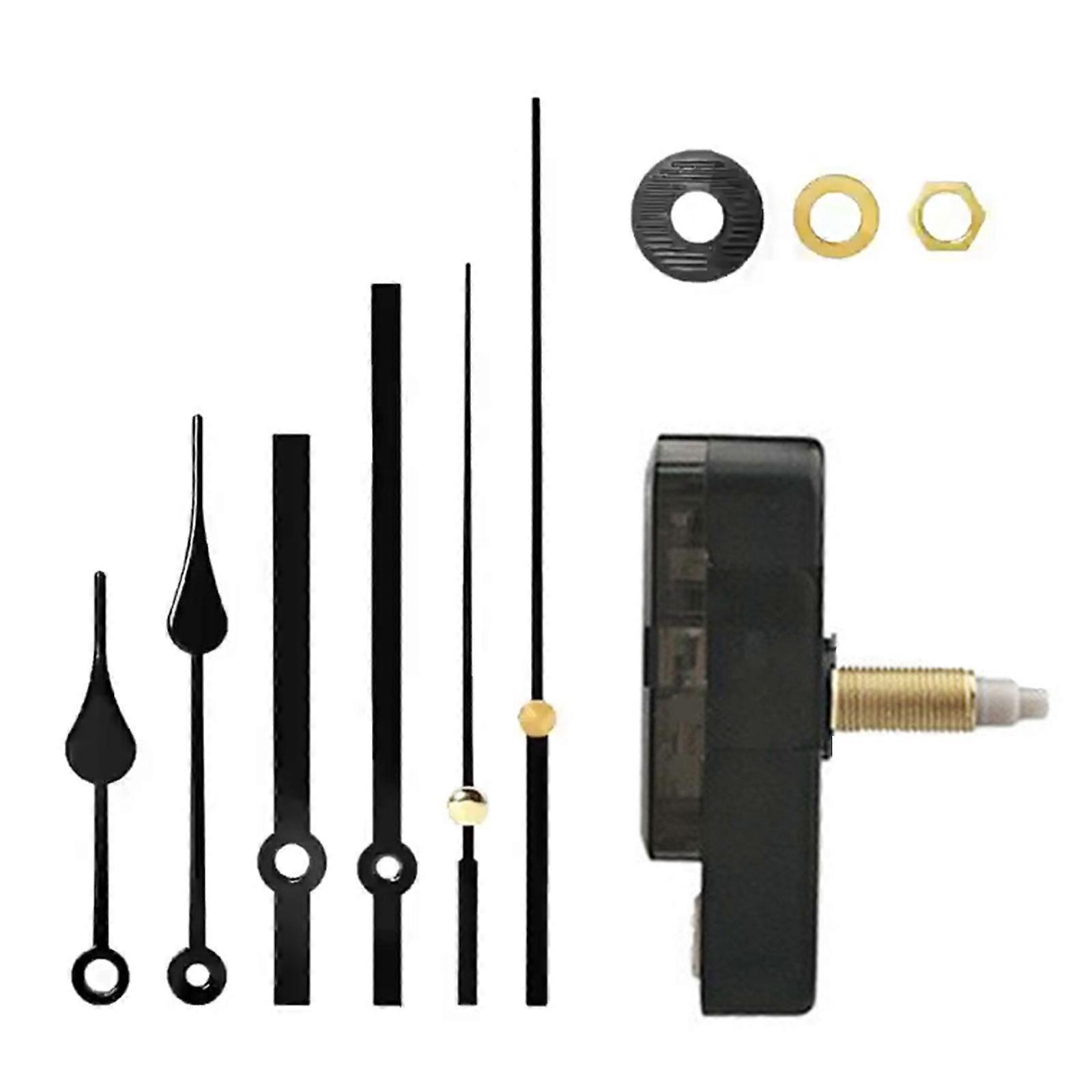 Quiet Plastic Clock Mechanism With Extended Shaft And Double Metal Pointers Multicolor