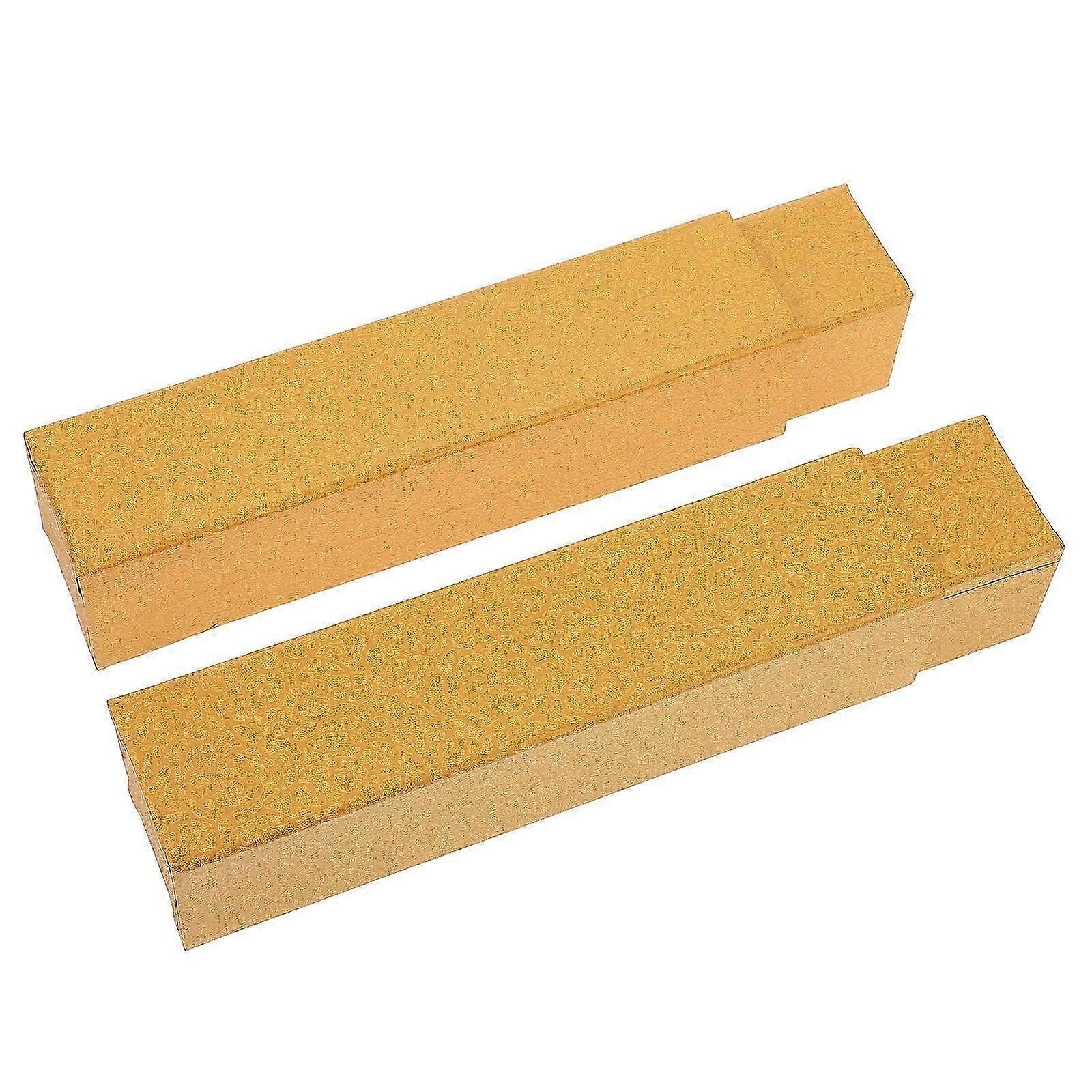 Yellow Photo Scroll Storage Boxes for Calligraphy Work with 2Pcs Set