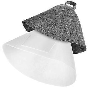 2pcs Chapeaux De Sauna Chapeaux Épais Chapeaux De Sauna Chapeaux En Feutre Chapeaux De Bain Hommes Femmes Accessoires De Sauna De Bain