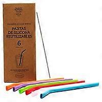 Reusable silicone straws 6 units