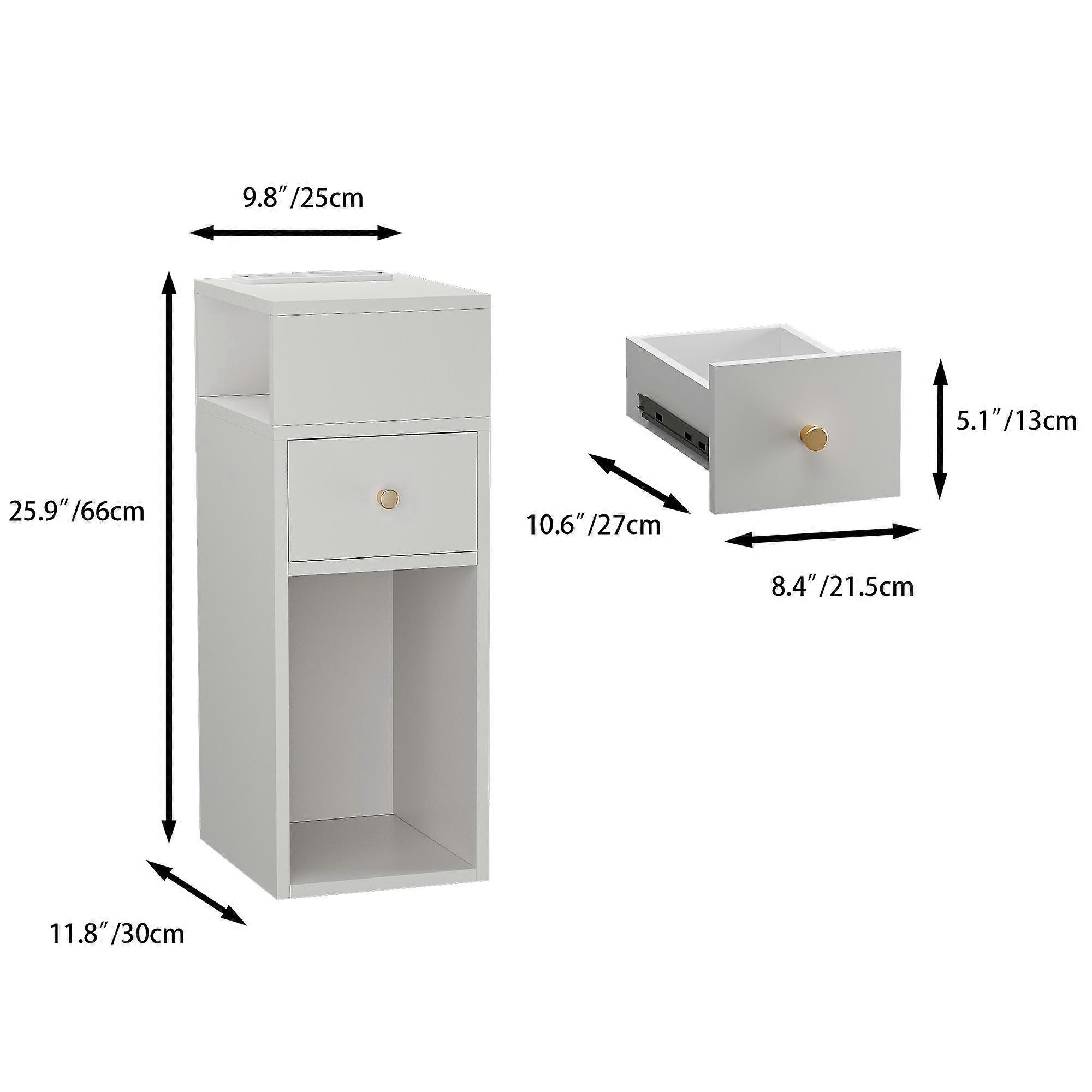 Bedside Table with Light One Drawer for Sofa Bed Side Bedroom