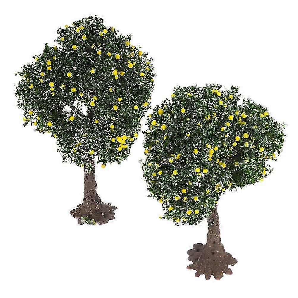 Realistic Miniature Trees 2-Pack for Model Scenery, Train Layouts, Fairy Gardens - Plastic & Wire, Easy Assembly, 2 Pieces