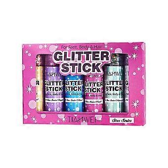 6 Colors Holographic Large Glitter Face Glitter Stick for Body, Hair, Eyes, Glittering Gel Glitter Face Makeup, Carnival Party, Halloween Accessories