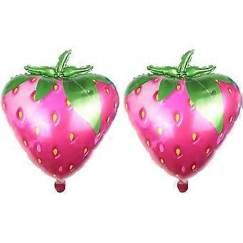 2pcs 28 Inch Strawberry Foil Balloons Birthday Wedding Party Supplies Kids Toy Gifts