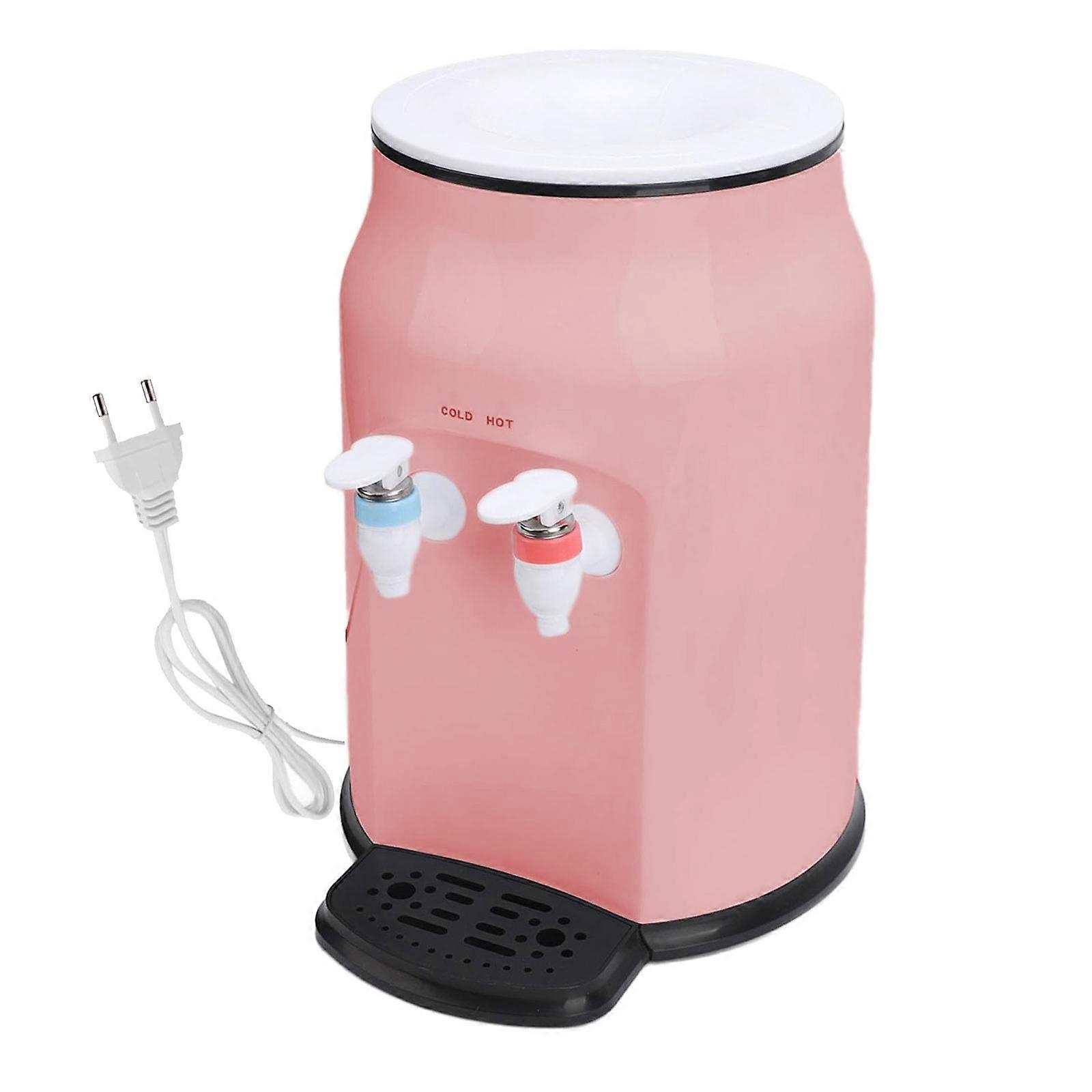 Distributeur d'eau chaude/froide/tiède de bureau 220 V, petit format, avec bac d'égouttement amovible, rose, idéal pour la maison, le bureau ou une résidence étudiante.
