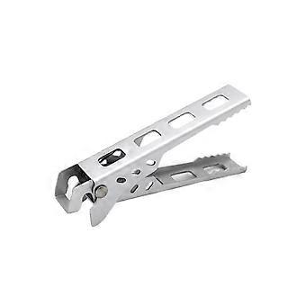 Ventilated Heat Resistant Nonlip Grip Camping Aluminum Camp Cookware Clip for Camping Trip Silver with teeth