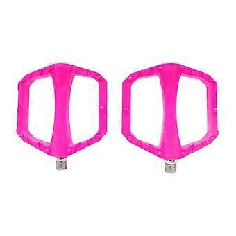 Bike Foot Pedals Ultralight Anti Slip Easy to Install Hollow Out Smooth DU Bearing Sturdy for BMX Cycling Pedals-color: Pink