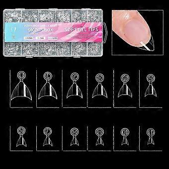 2026 600 capsules d'ongles courtes à demi-couverture, accessoires de manucure professionnels pour mariages et événements