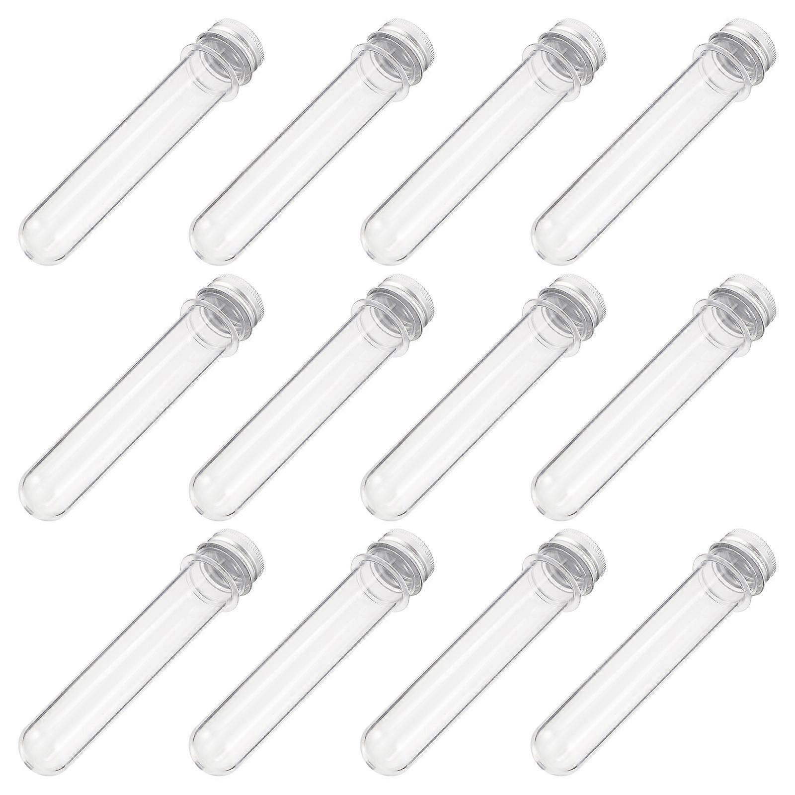 12pcs Bath Salt Bottles Transparent Candy Jars Multipurpose Storage Tubes