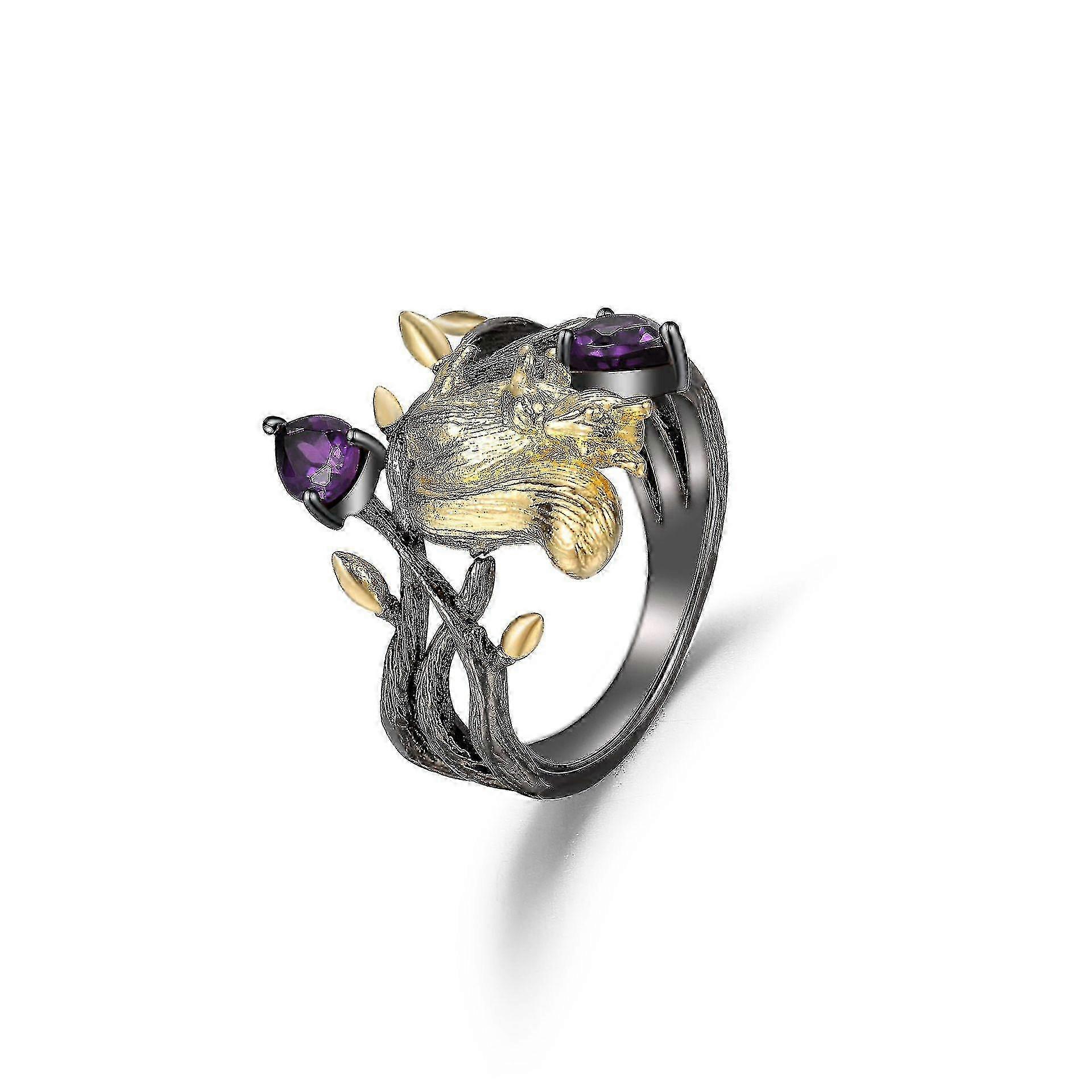 Squirrel Niche Topaz Ring In Sterling Silver