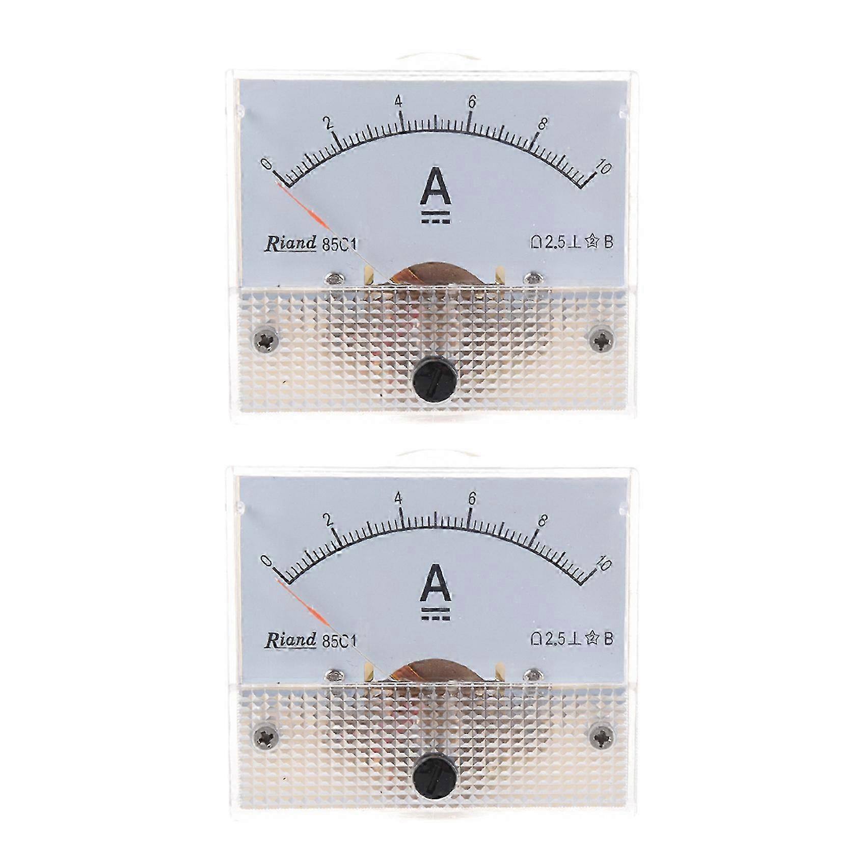 2X 85C1 DC 0-10A Rectangle Analog Panel Ammeter Gauge