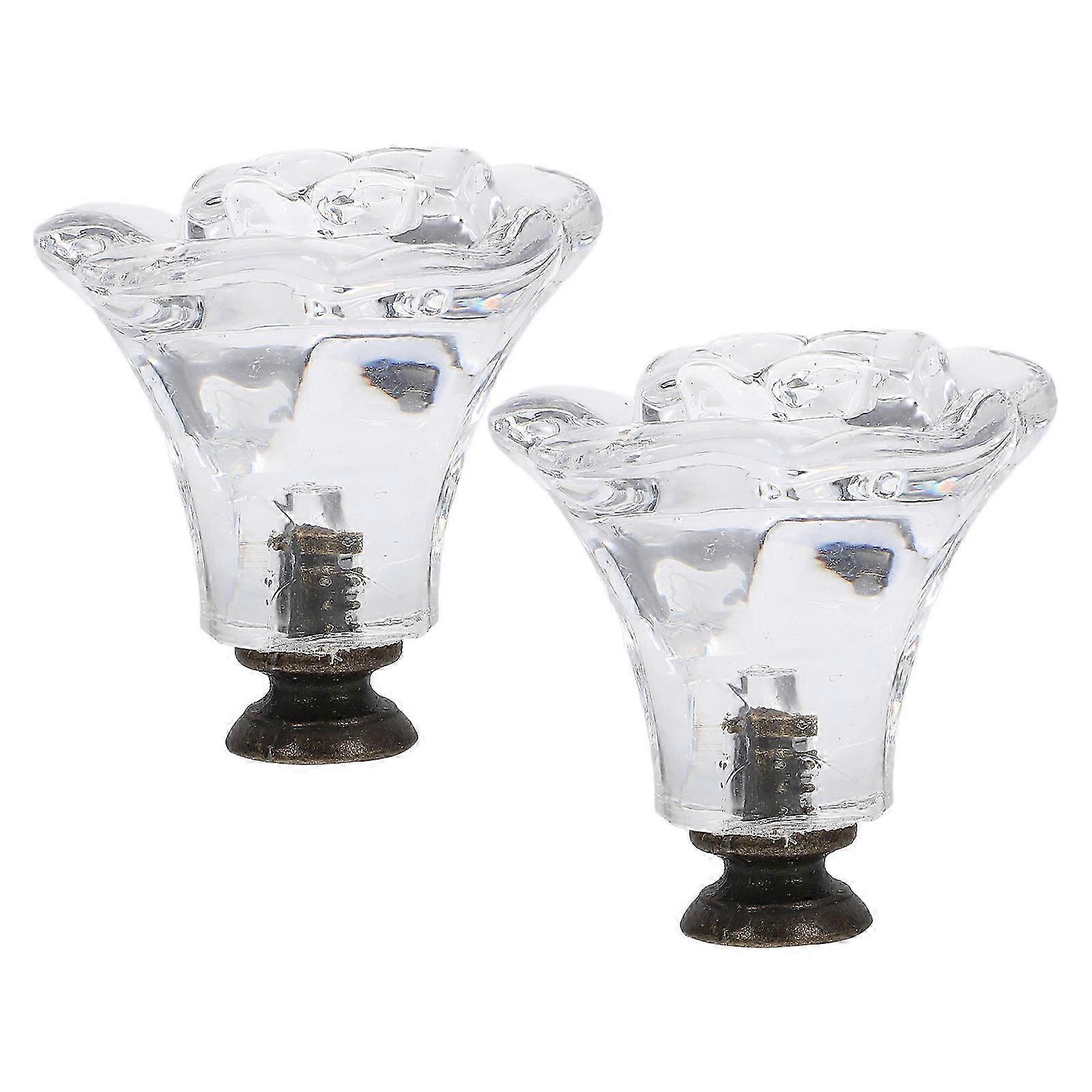 Transparent Acrylic Flower Knobs Clear Crystal Cabinet Knobs for Home Use 2Pcs
