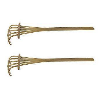 Mini Bamboo Rake Farm Ornament for Decoration 2Pcs Miniature Garden Tools