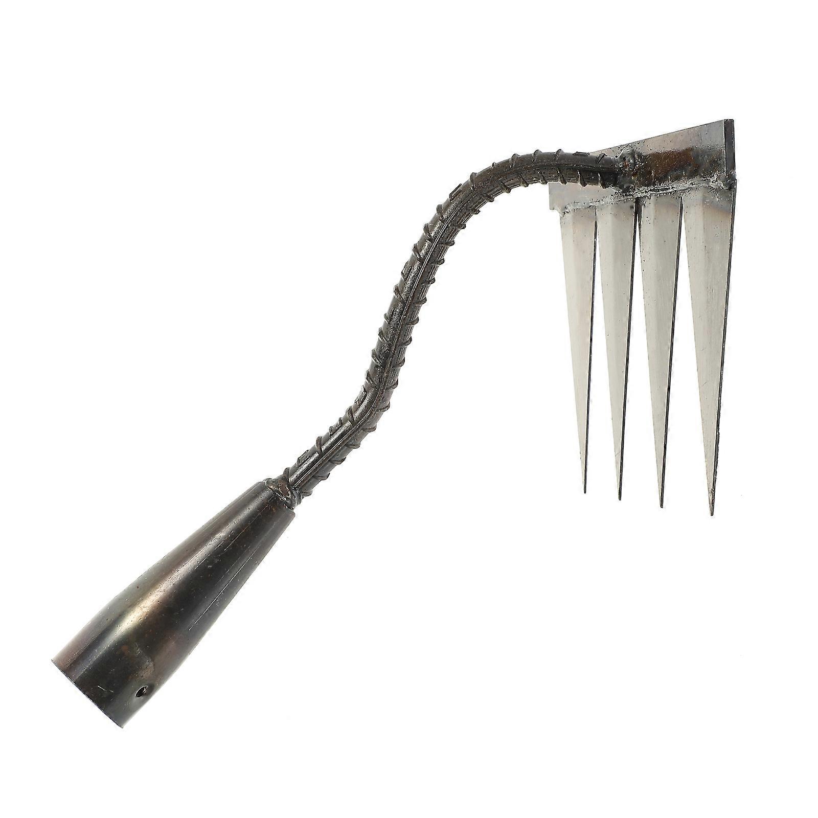 Silver Steel Multi-Functional Rake for Garden Weeding