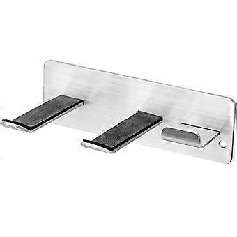 haardrogerhouder, waterdichte roestvrijstalen zelfklevende wandgemonteerde haardrogerhouder, toiletopbergrek, zilver, één stuk, lilaris
