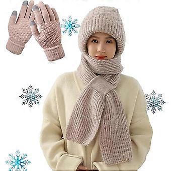 RUIYUE Integrated Ear Protection Windproof Cap Scarf, 2026 New Hooded Scarf, Winter Hat and Scarfs Set for Women