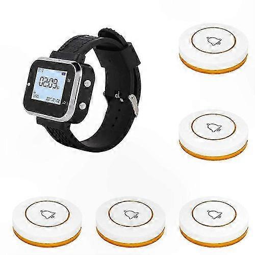 Wireless Table Call Button System with 5 Transmitters for Easy Communication