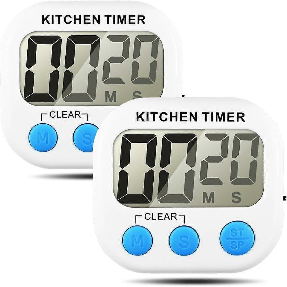 Kitchen Timer, 2 Pack Electronic Memory Timer with Count Up/Down Large LCD Display