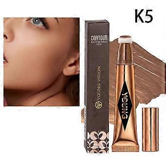 Liquid Contour Blush Stick with Cushion Applicator, Contour Beauty Wand, Long Lasting Lightweight Blendable Cream, Smooth Natural Matte Rouge Liquid
