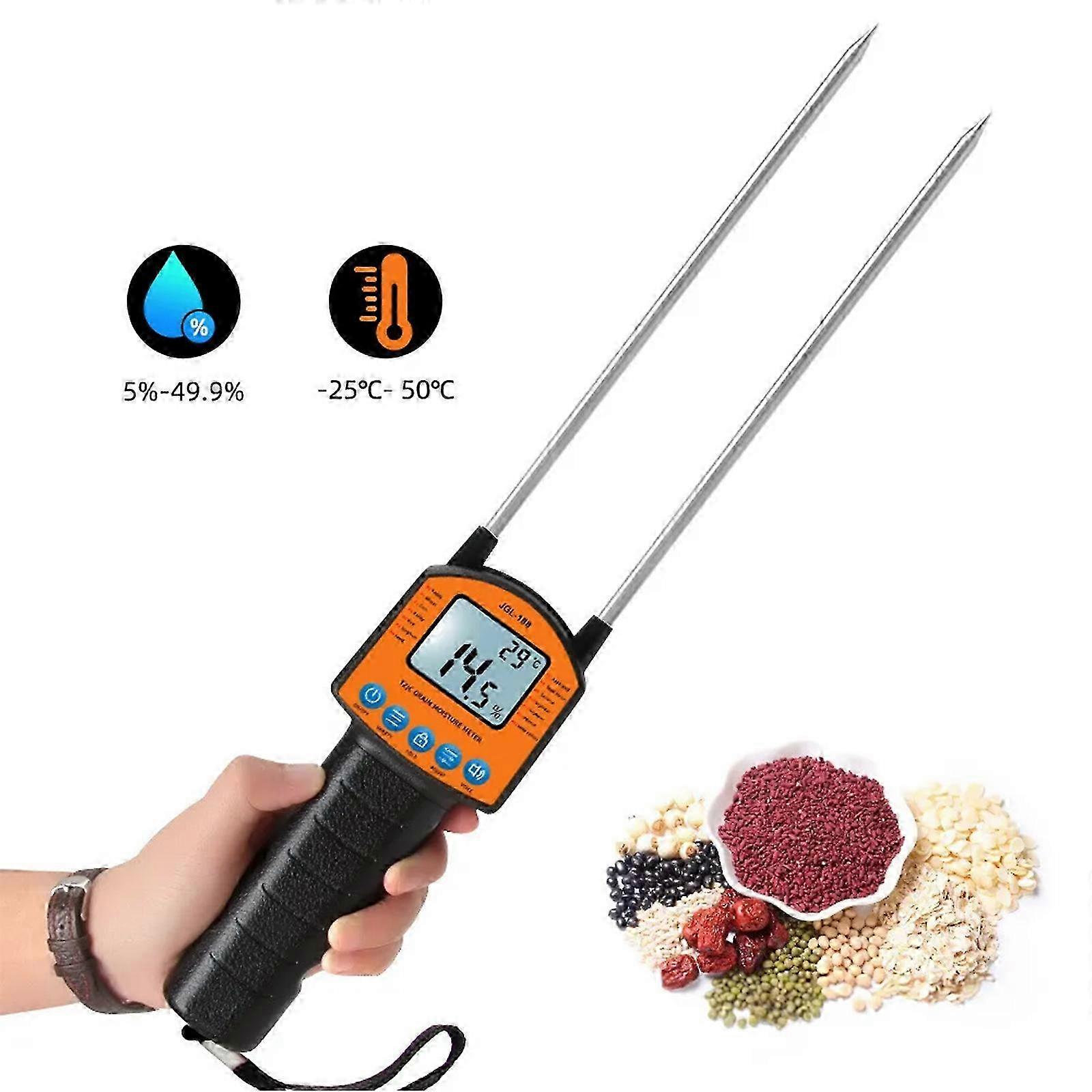 Grain Moisture Meter Dual Probe LCD Measuring Device