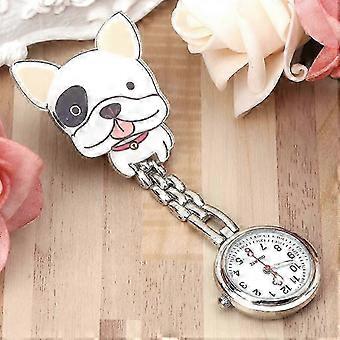 Carino cucciolo cartone animato infermiera orologio al quarzo clip orologio medico da donna