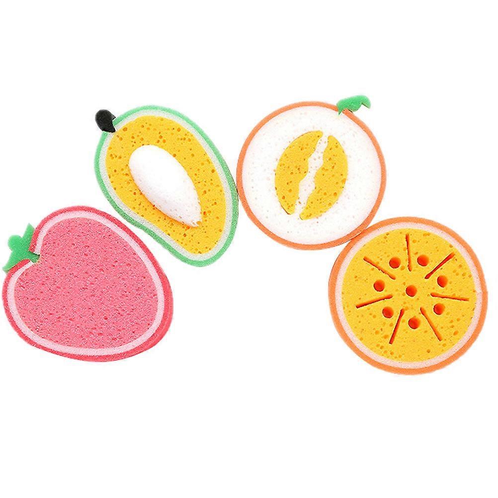 Kitchen Cleaning Sponges Fruit Shape Sponge for Dish Washing 4Pcs Pack