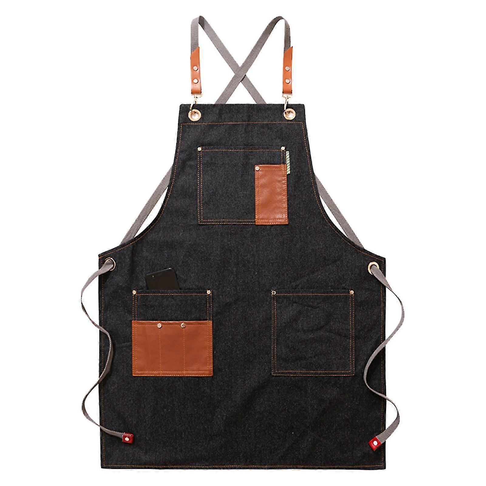 Adjustable Multi-Pocket PU Apron