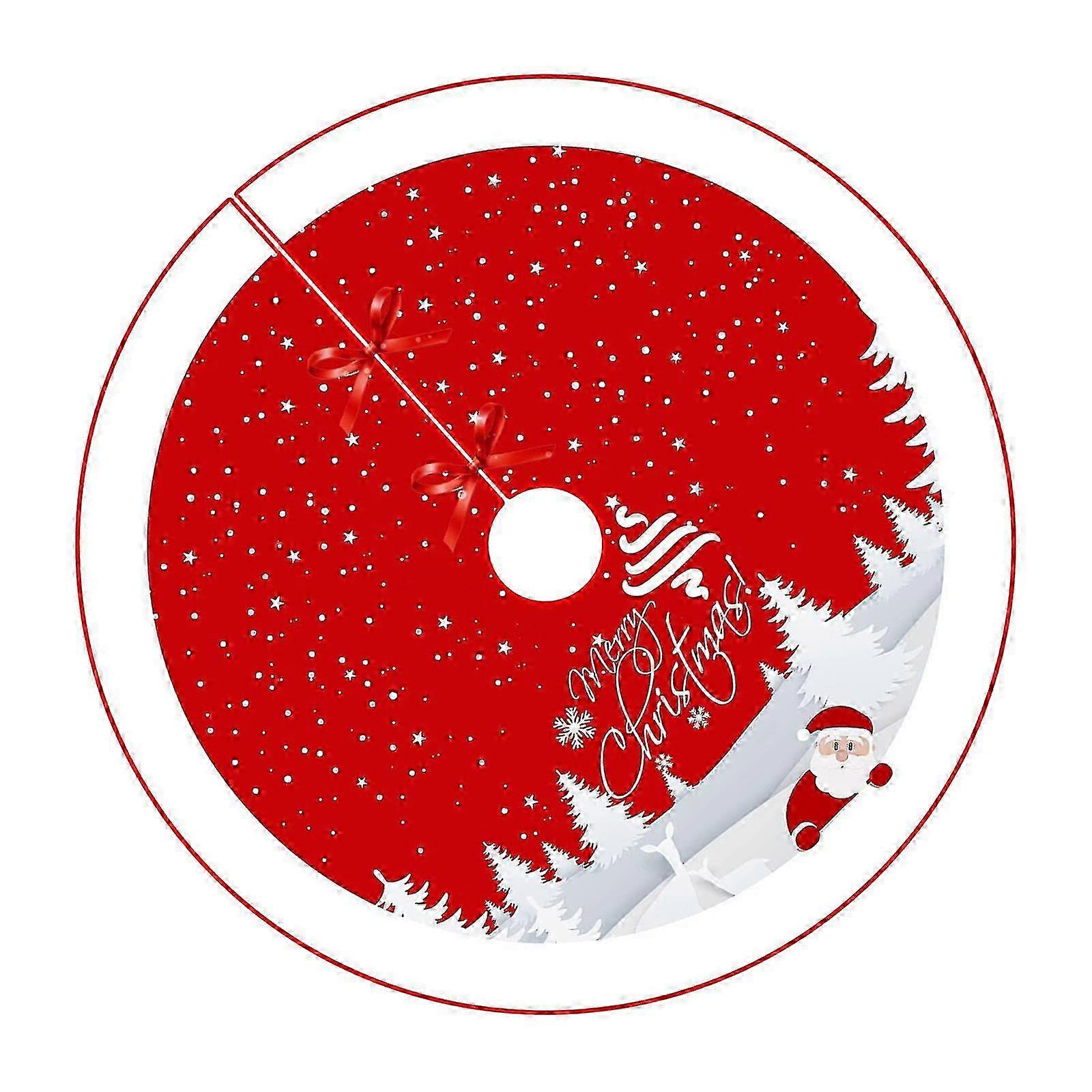 Snowflake Print Round Tree Skirt Polyester