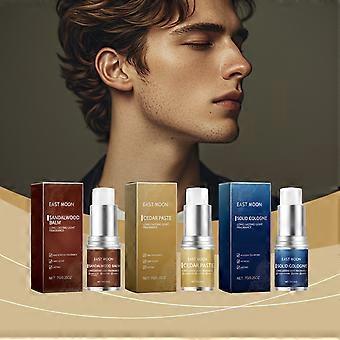 2pcs Men's Solid Perfume Stick, Sandalwood Scent Light Non-sticky Long Lasting Fragrance Smearing Balm