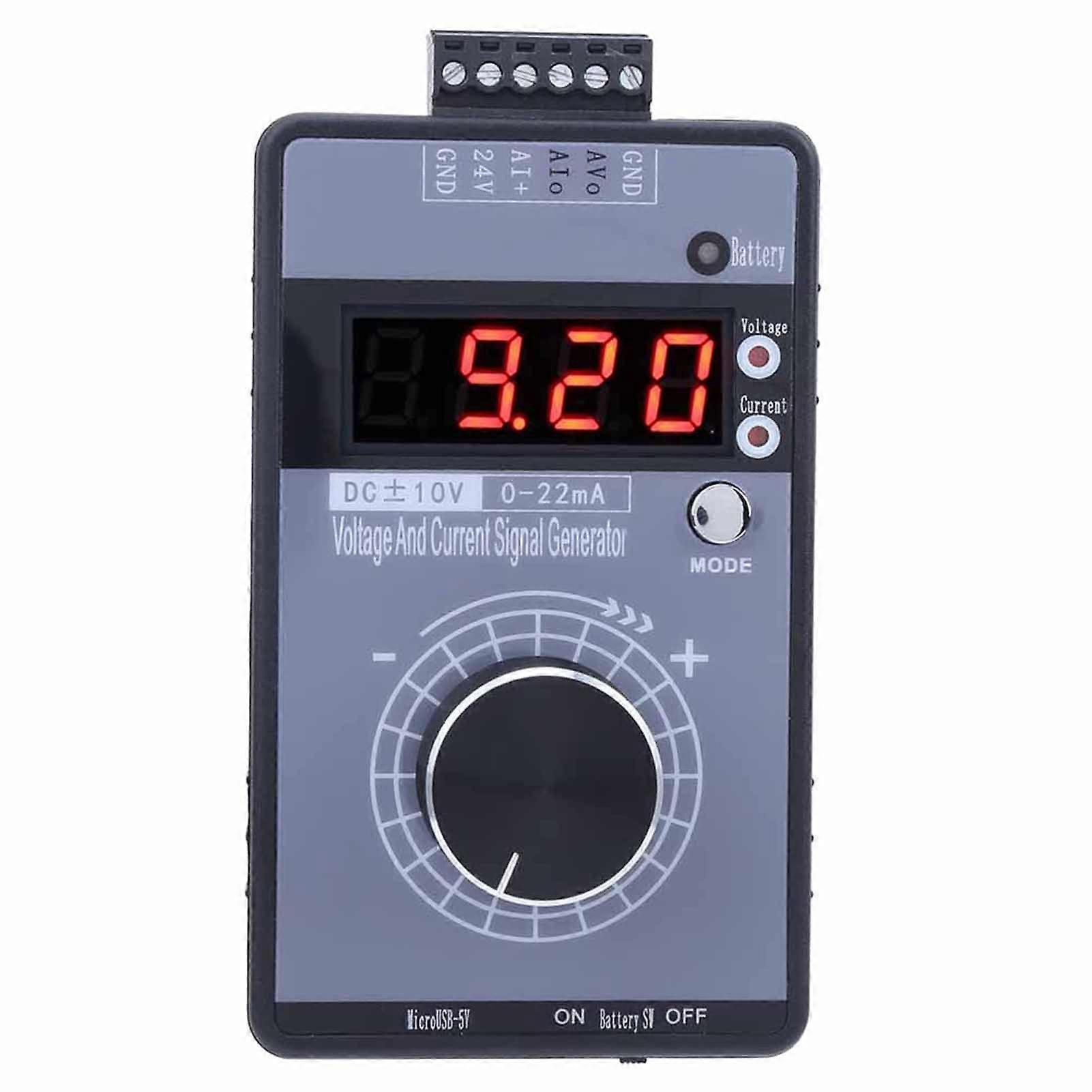 Current Voltage Signal Generator DC 0?10V 0/0?22mA Interface Analog Simulator 4 Digit Display for PLC Panel Debugging