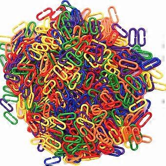 Juguetes para periquitos y loros pequeños, juego de 300 piezas: eslabones de cadena de plástico en forma de "C".