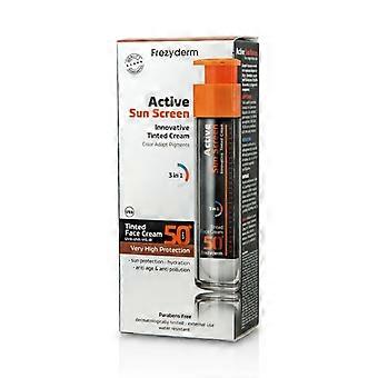 Frezyderm Active Sun Screen 3in1 Innovative Tinted Face Cream Spf50+ Tinted Face Cream 50ml