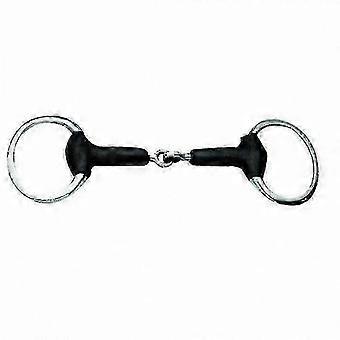 Soft Natural Rubber Eggbutt Jointed Snaffle Bit, Gentle Mouthpiece for Horse Comfort and Control, Dressage Riding