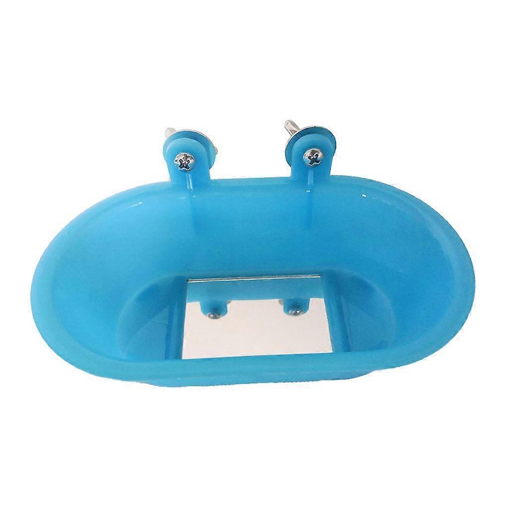 Blue Small Bird Bath With Mirror